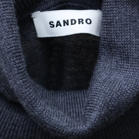 Sandro Wool Turtleneck‎ Sweater Grey Medium - Picture 4 of 4